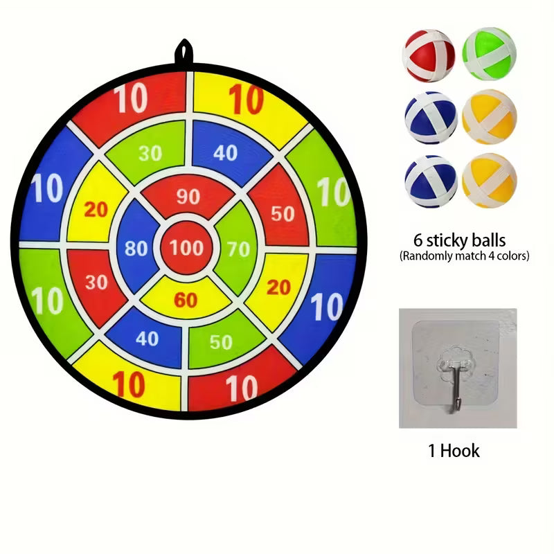 6pcs Sticky Ball Dart Board Set, Indoor and Outdoor Toys for Family Fun