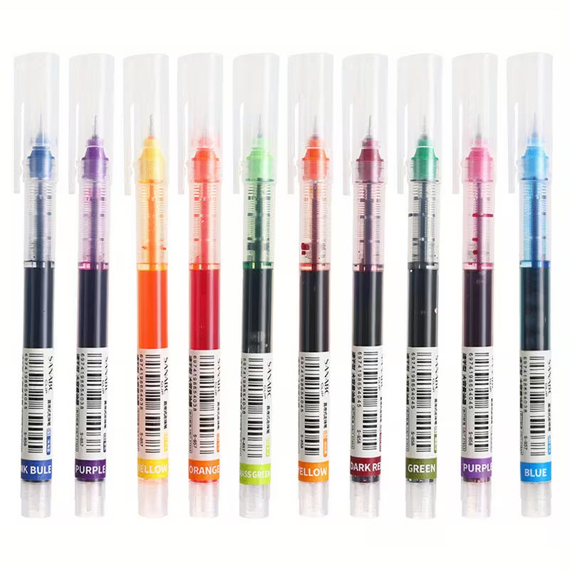 18pcs/ Set High Quality Needle Type Gel Pens Straight Liquid Ballpoint Pen