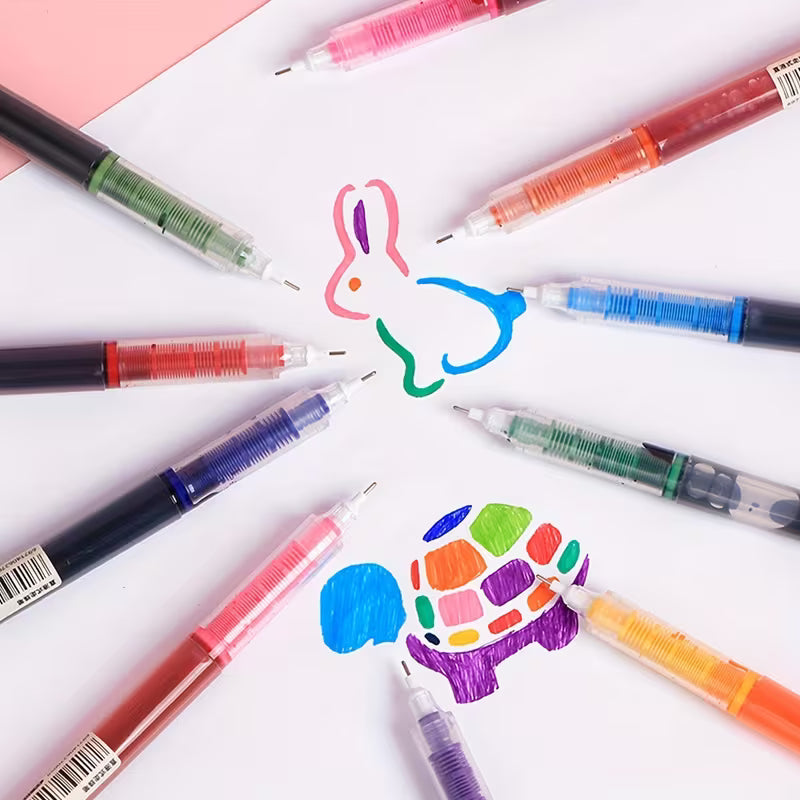 10-Pack Of Quick-Drying Color Neutral Ballpoint Pens - 0.5mm Needle Carbon Pens - Perfect For Students!