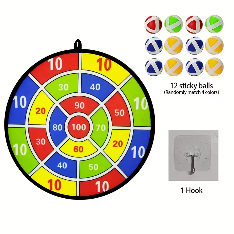 6pcs Sticky Ball Dart Board Set, Indoor and Outdoor Toys for Family Fun